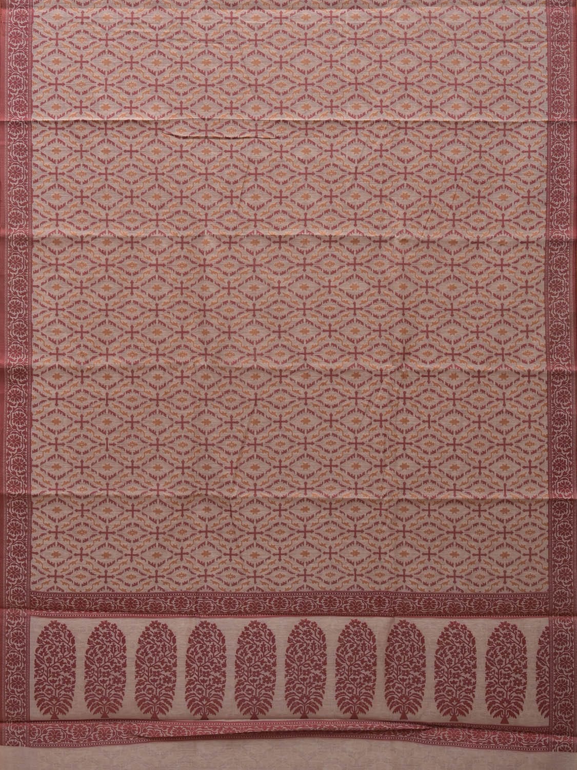 White Cut Work Sico Cotton Saree with All Over Banaras Design o0377