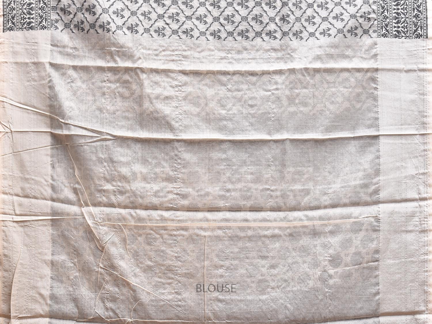 White Cut Work Tussar Cotton Saree with All Over Jamdani Style Design o0578