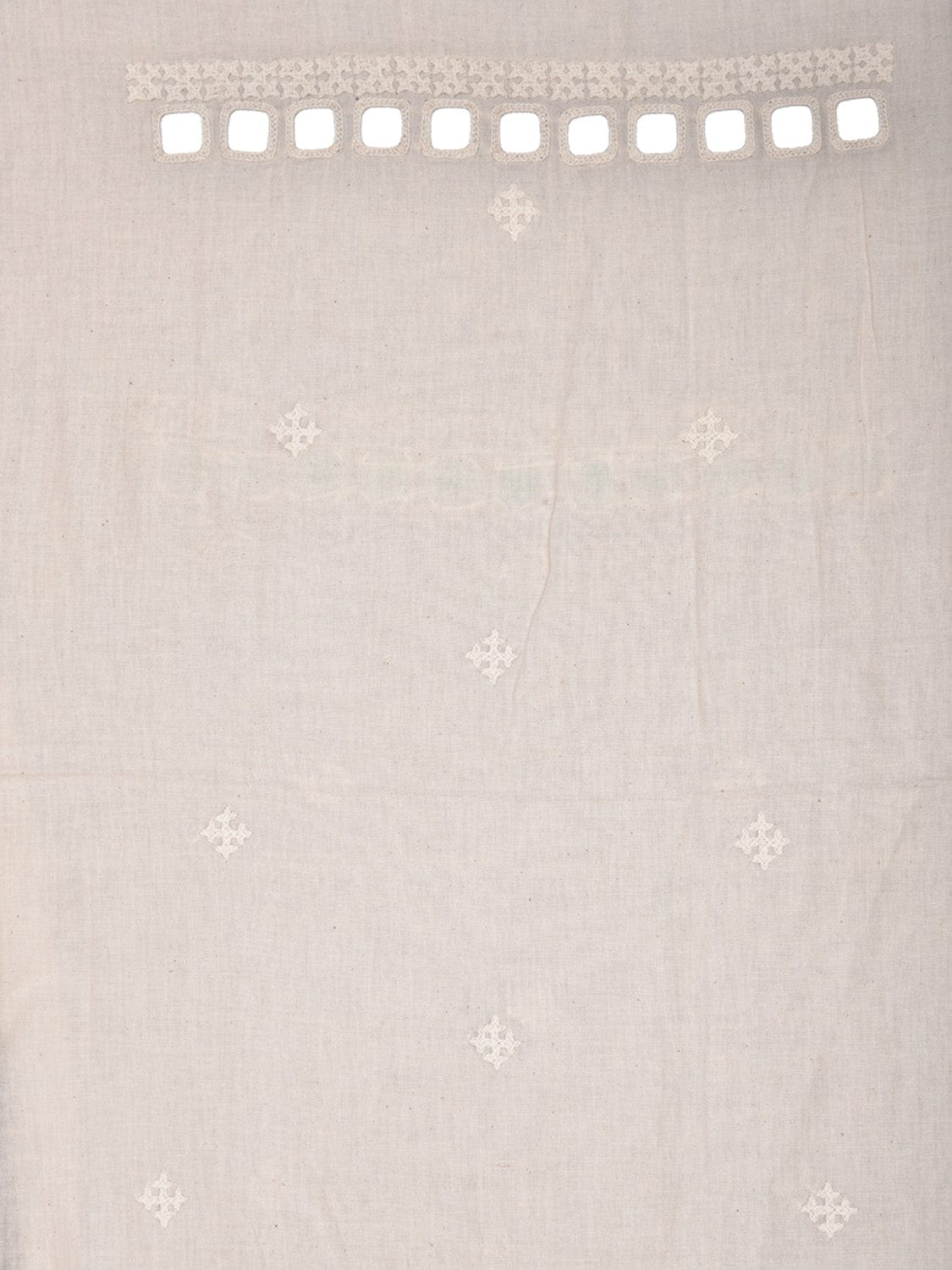 White Hand Embroidary Cotton Kurta with Mirror Work Design f0225