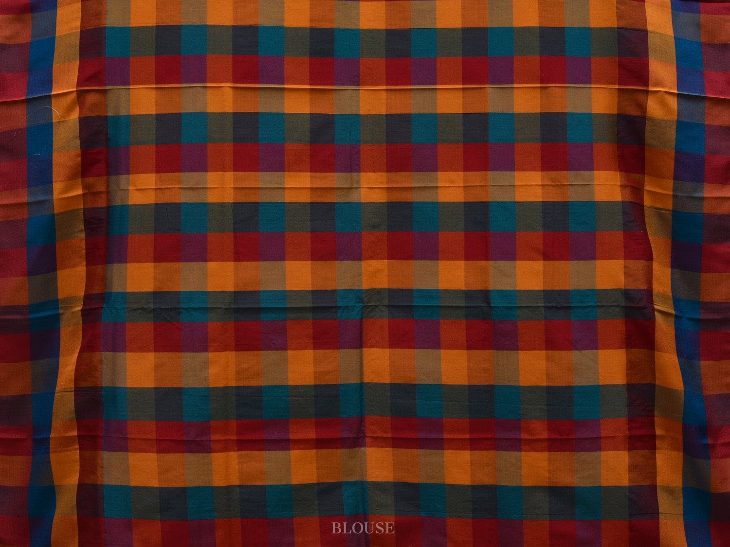 White Kanchipuram Silk Handloom Saree with Checks Border and Pallu Design k0516
