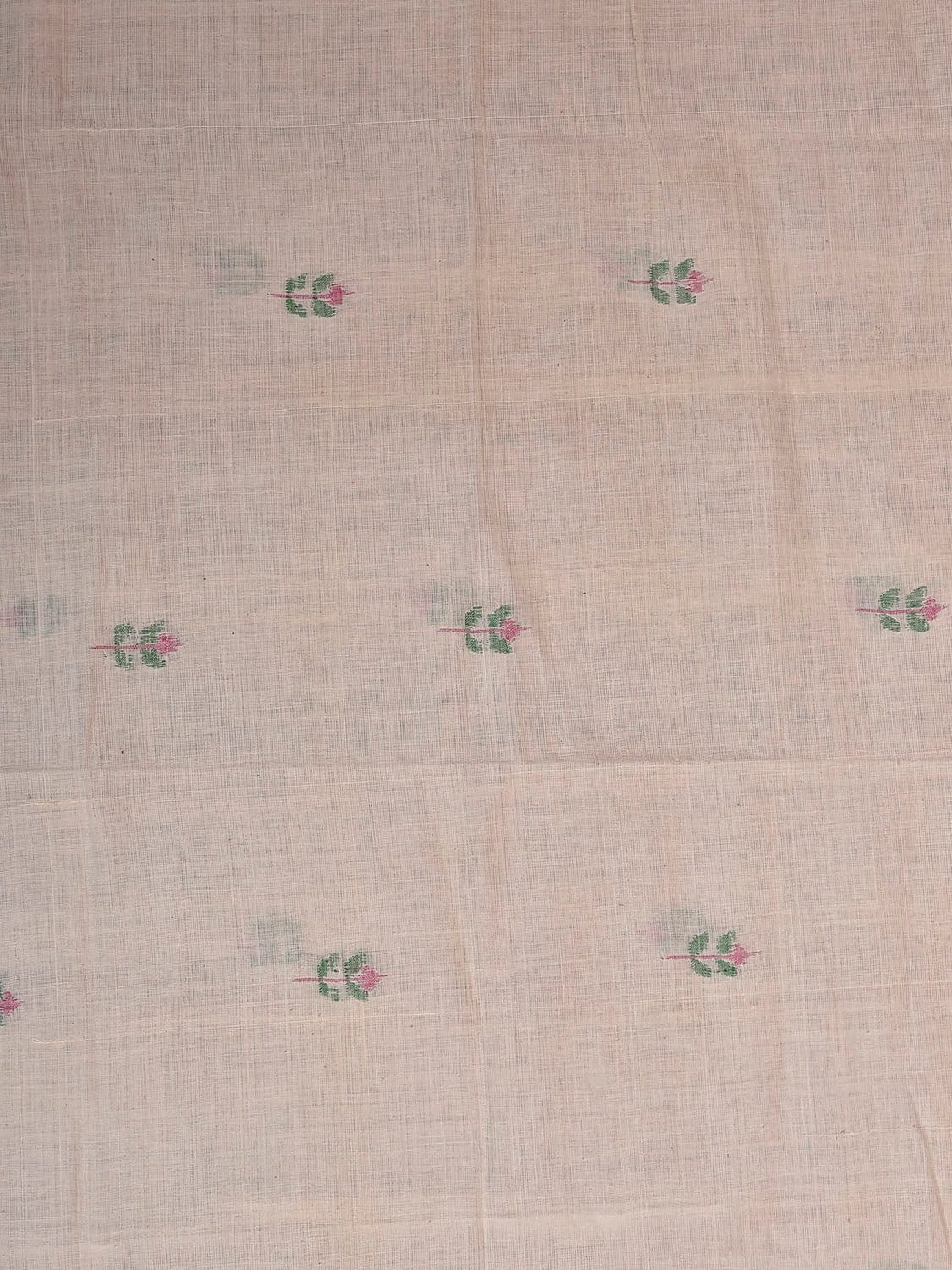 White Khadi Cotton Handloom Blouse with Jamdani Buta Design Length 1mt Width 44 Inches BL0138