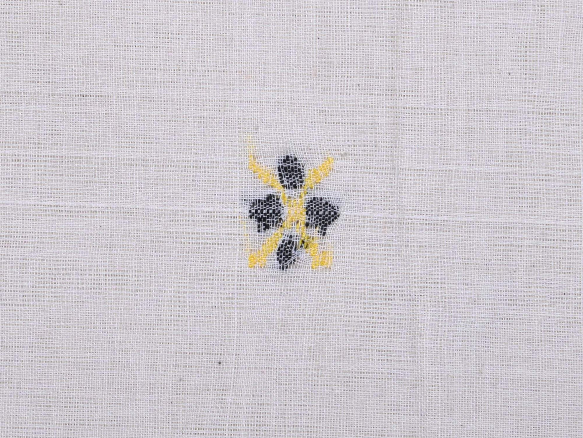 White Khadi Cotton Handloom Fabric With Jamdani Buta Without Border F0034