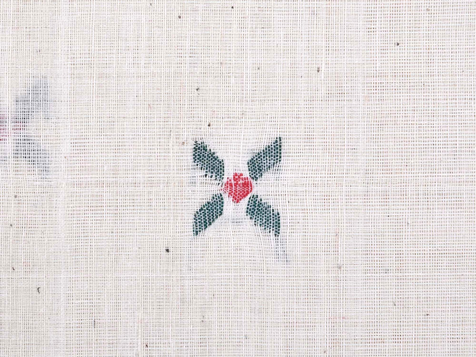 White Khadi Cotton Handloom Fabric With X Buta Design Without Border F0033
