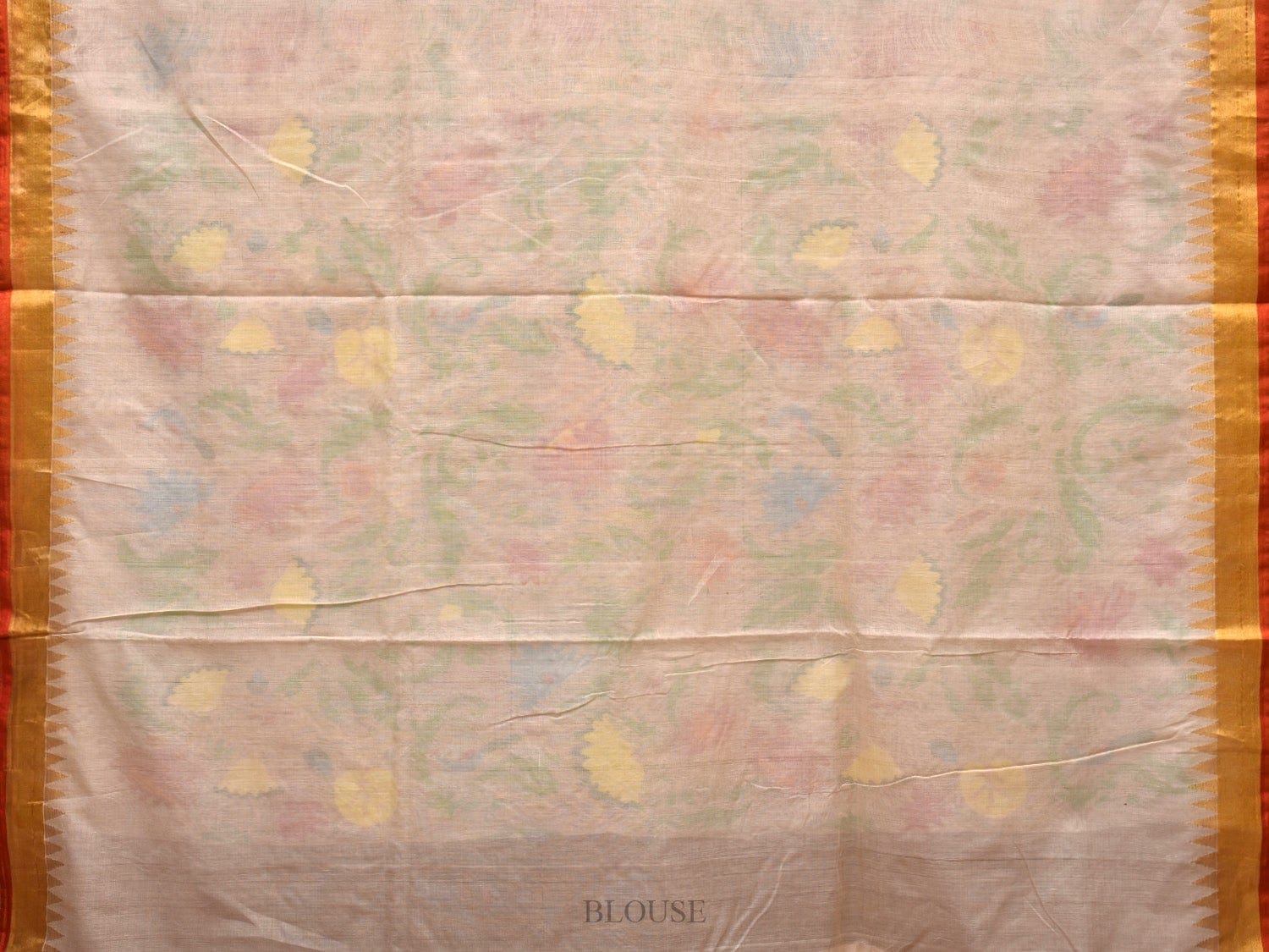 White Khadi Cotton Handloom Saree with All Over Design kh0535