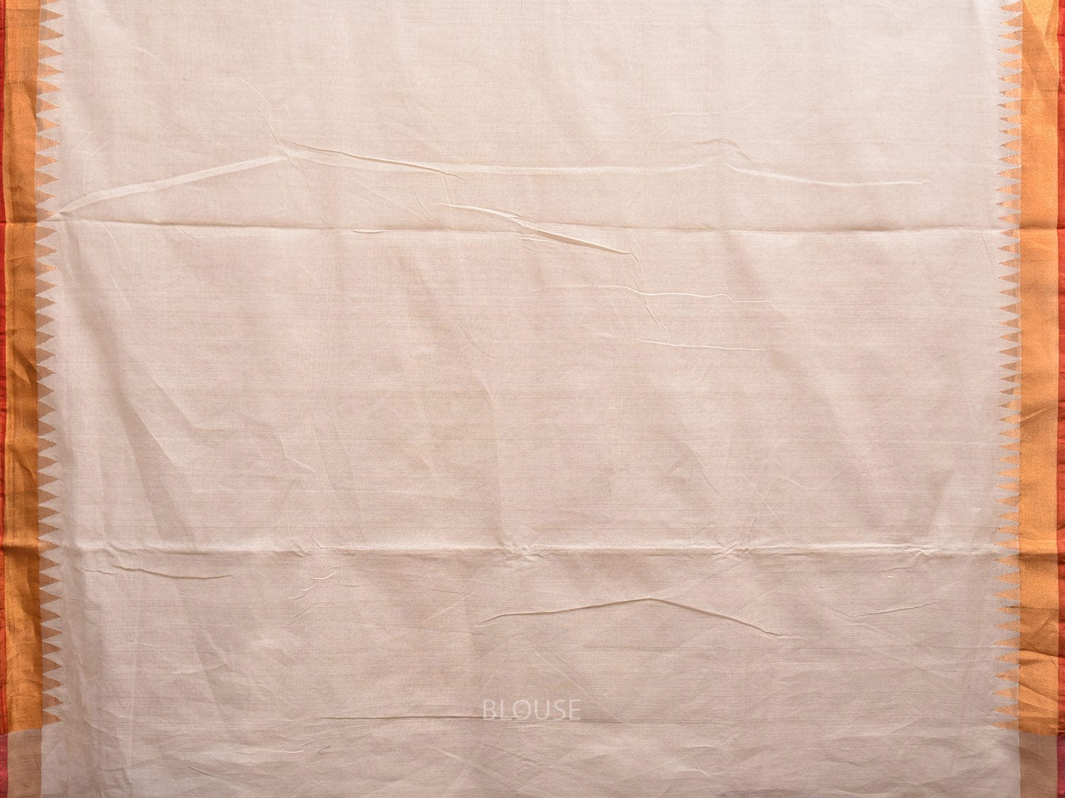 White Khadi Cotton Handloom Saree with All Over Floral Design kh0693