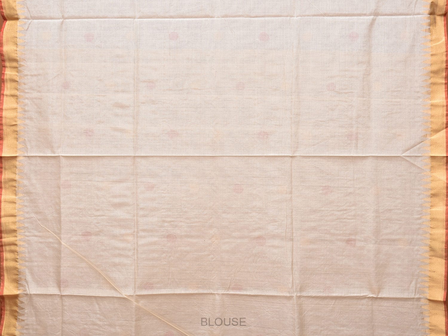 White Khadi Cotton Handloom Saree with Lotus Flower Pallu Design kh0630