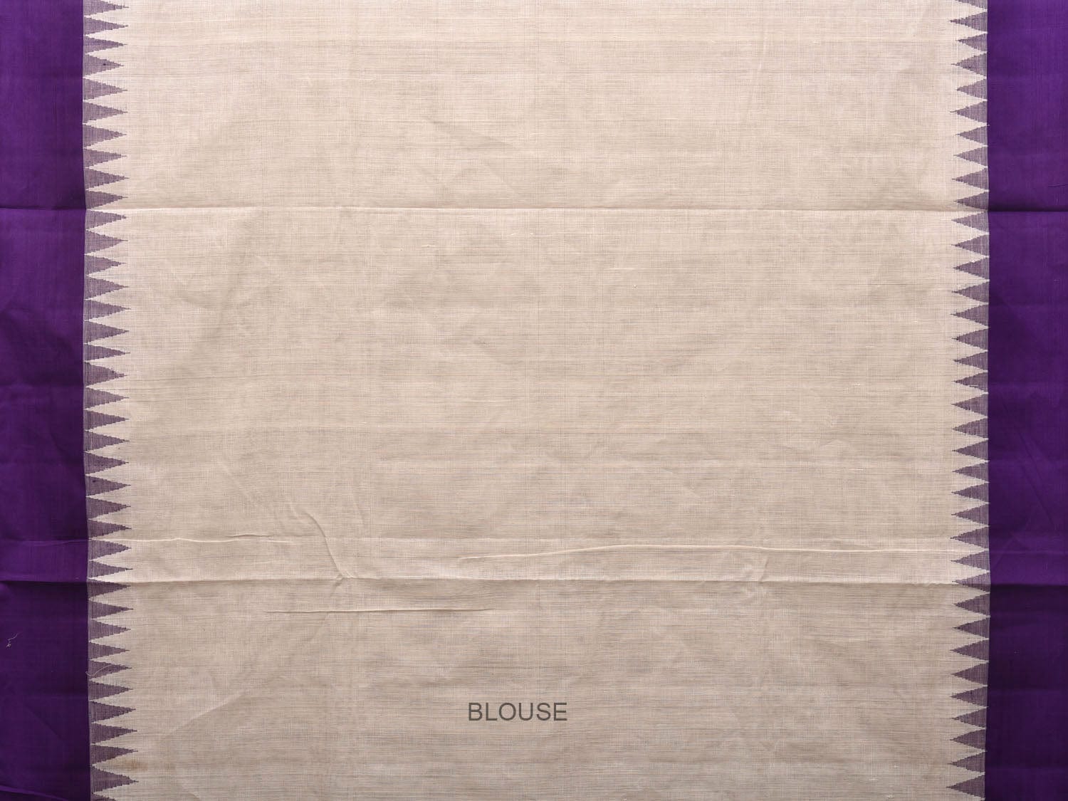 White Khadi Cotton Handloom Saree with Temple Border Design kh0594