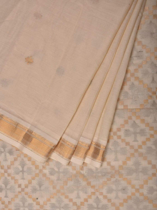 White Uppada Cotton Handloom Saree with Jamdani Pallu Design u1774
