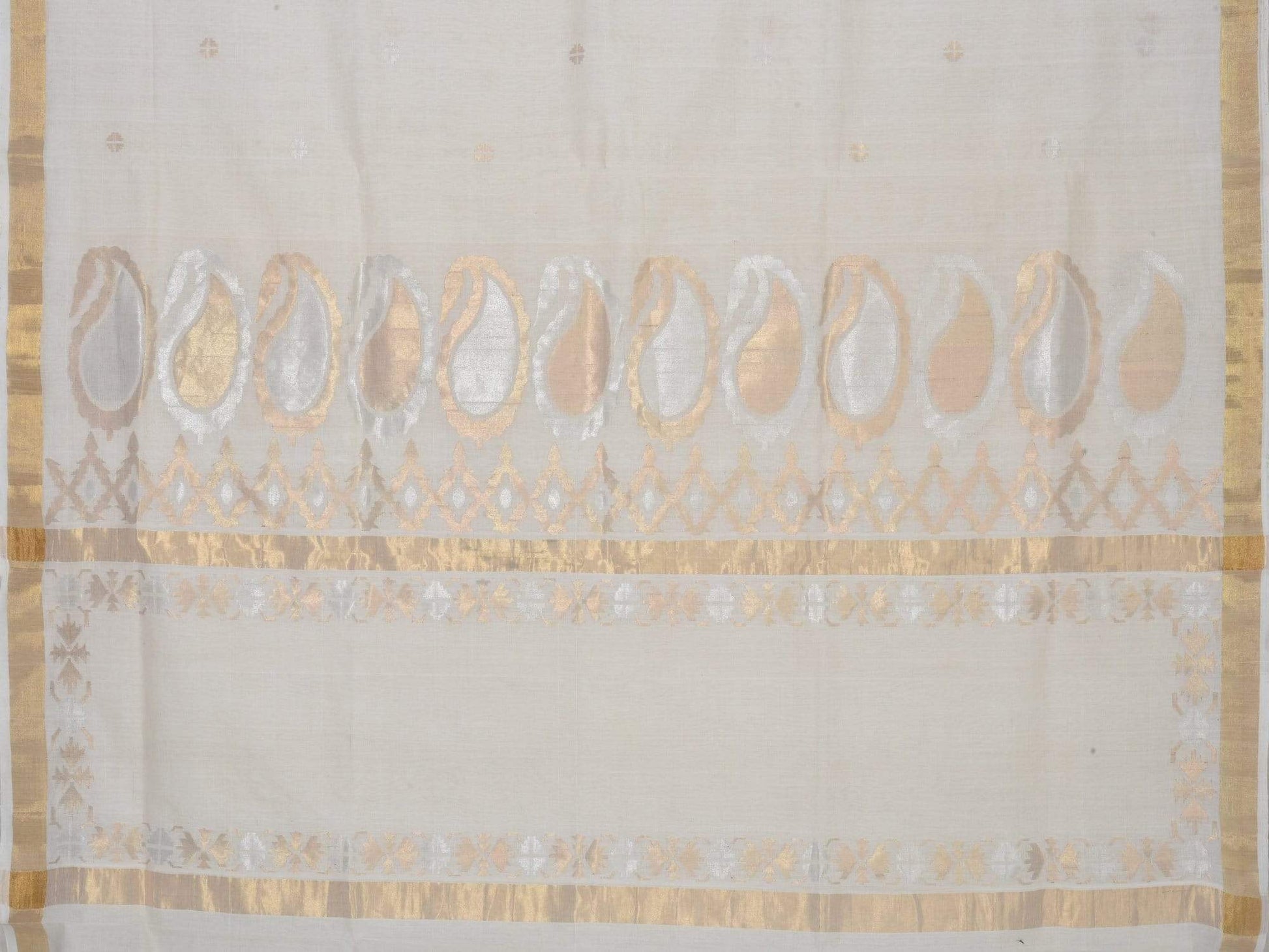 White Uppada Cotton Handloom Saree with Mango Pallu Design U1427