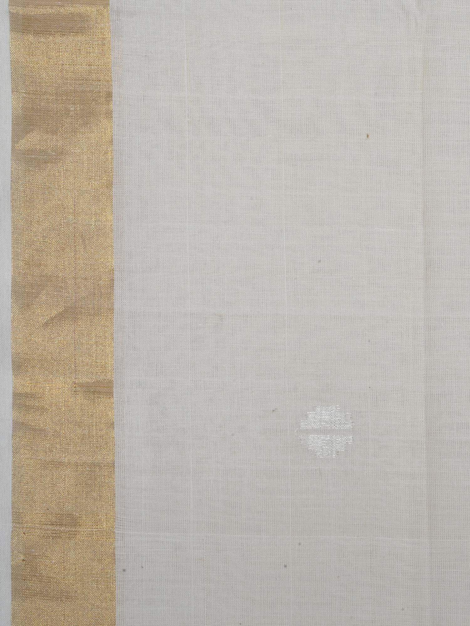 White Uppada Cotton Handloom Saree with Mango Pallu Design U1427