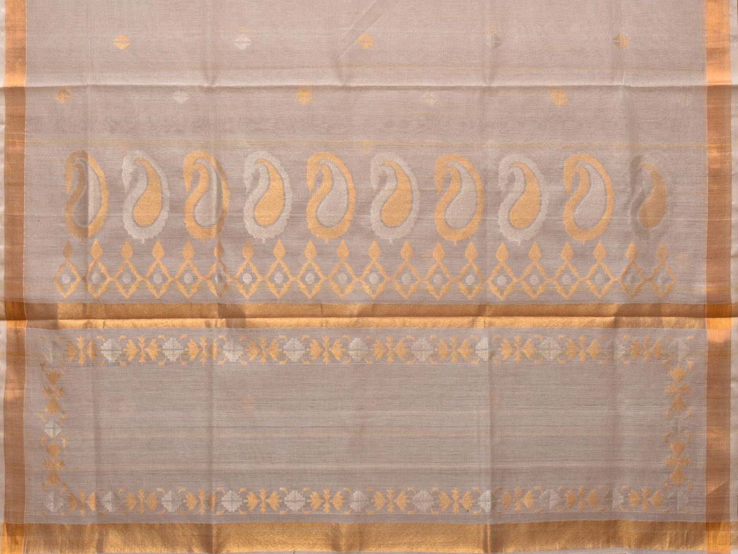 White Uppada Cotton Silk Handloom Saree with Mango Pallu Design u2132