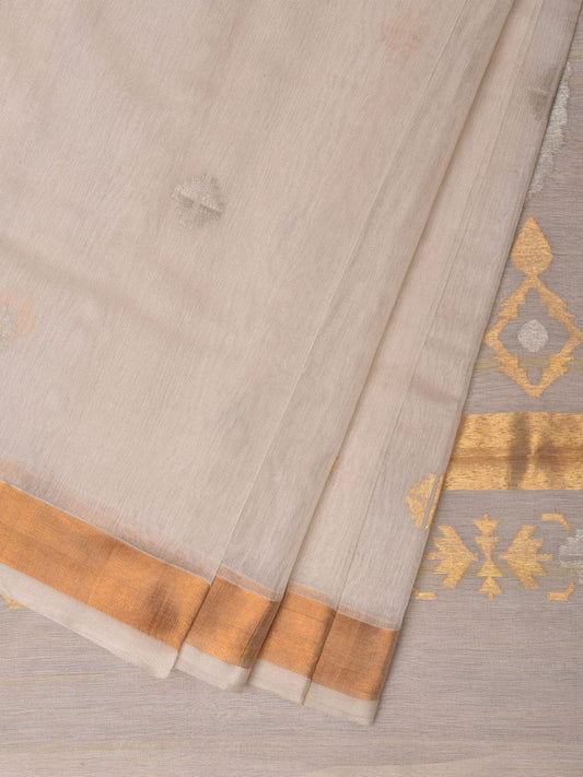White Uppada Cotton Silk Handloom Saree with Mango Pallu Design u2132