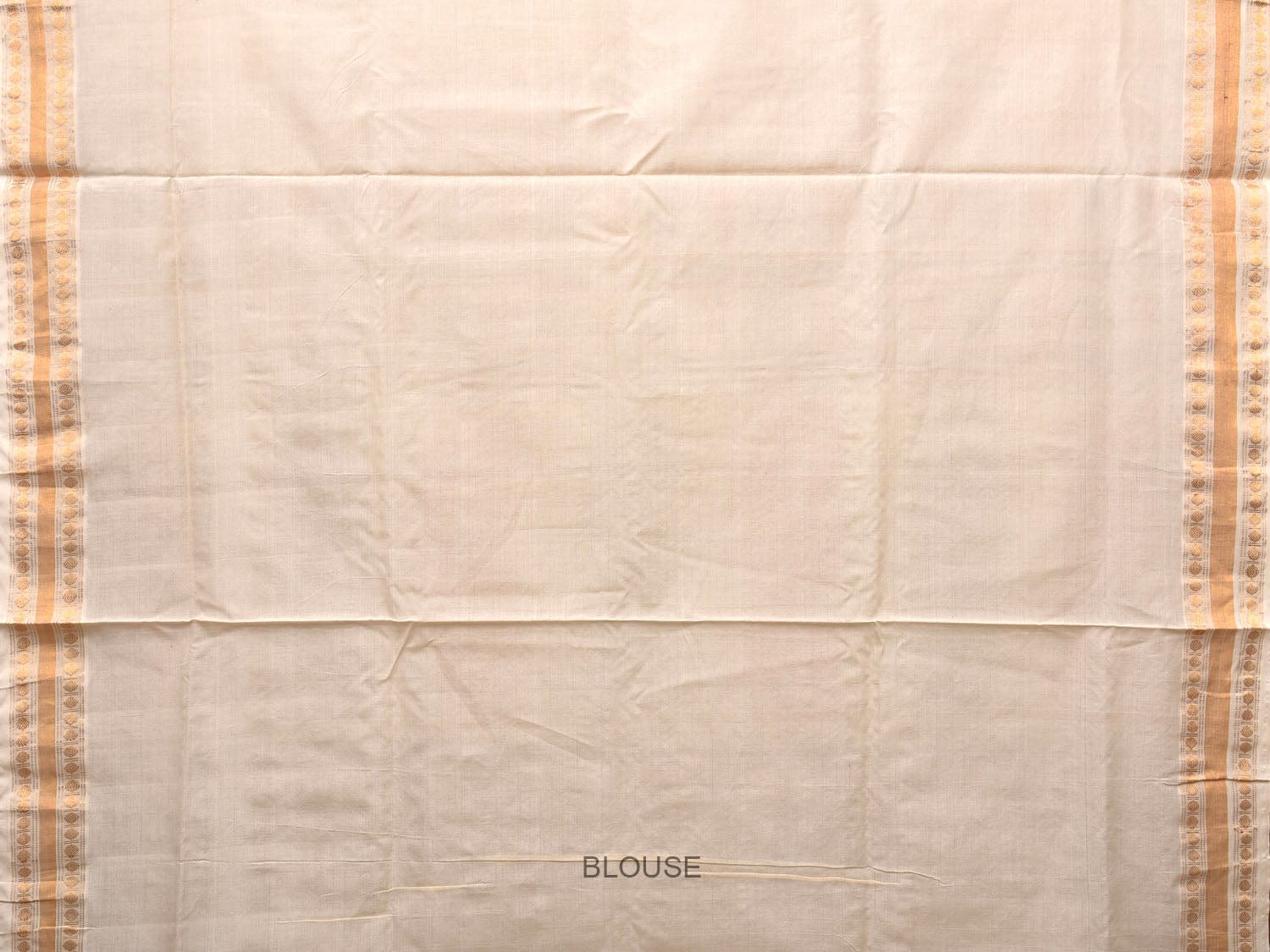 White Uppada Cotton Tussar Handloom Saree with Karpur Pallu Design u1961