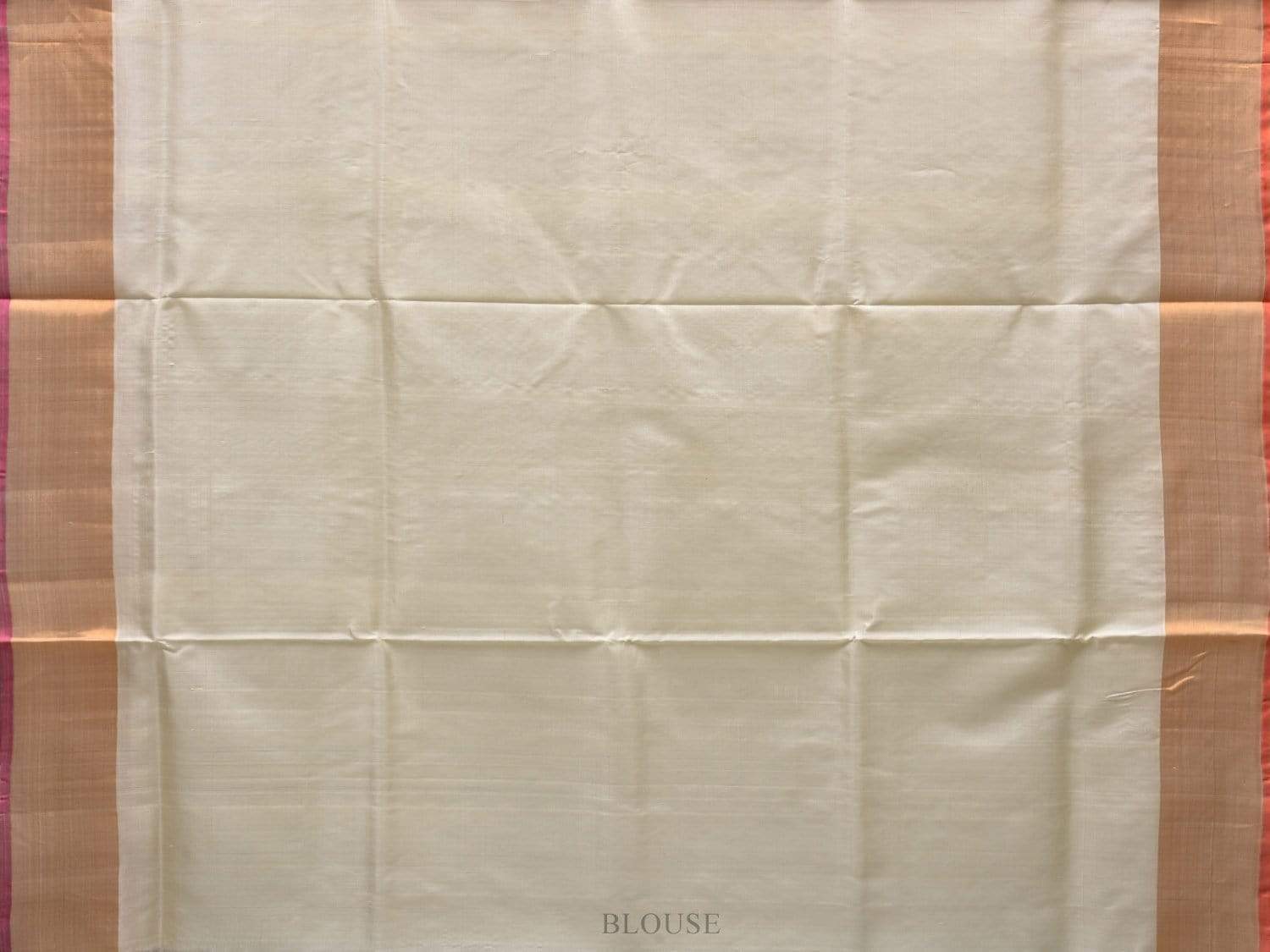 White Uppada Silk Handloom Plain Saree with Strips Pallu Design u1788