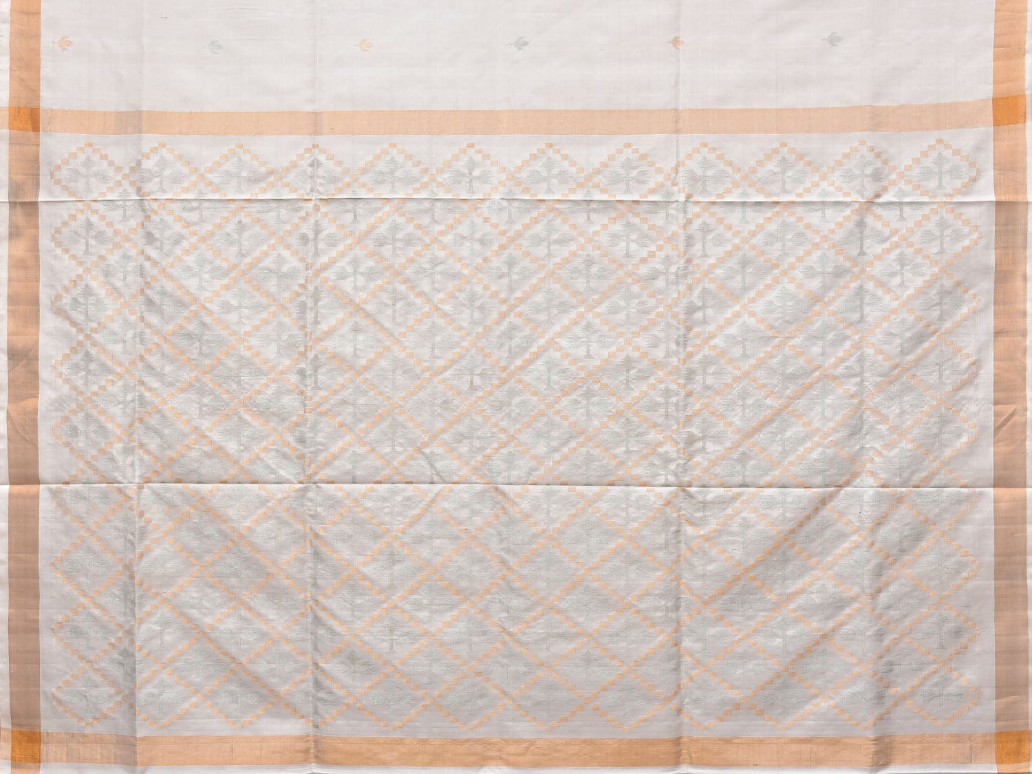 White Uppada Silk Handloom Saree with Jamdani Pallu Design u2069