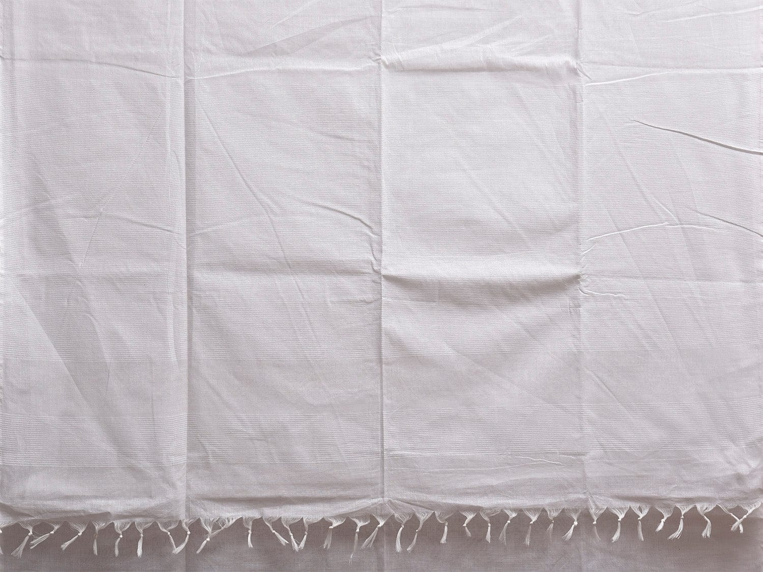 White Venkatagiri Cotton Saree with Strips Pallu Design v0147