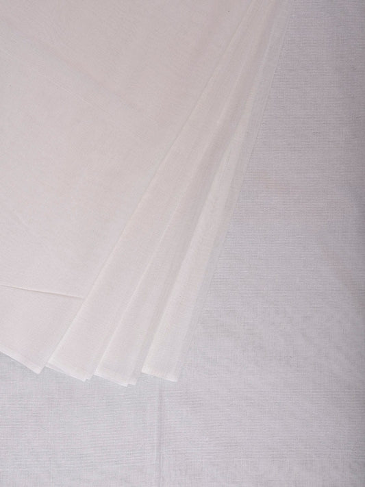 White Venkatagiri Cotton Saree with Strips Pallu Design v0147