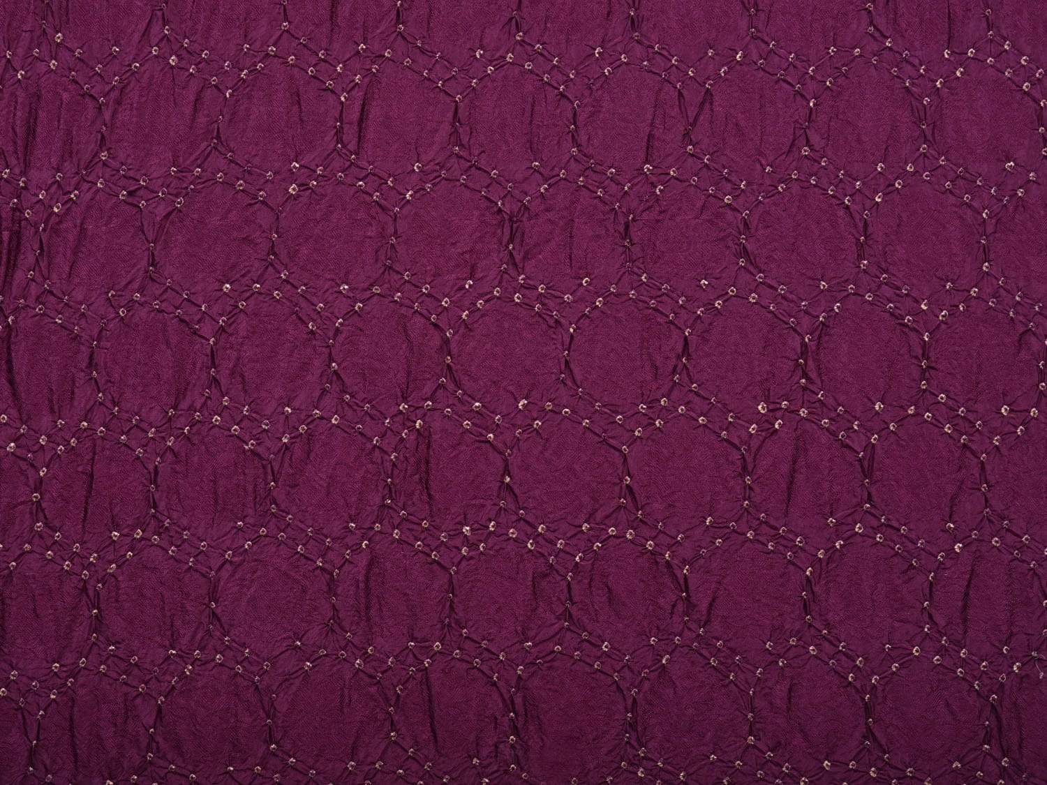 Wine Bandhani Kanchipuram Silk Handloom Saree with Body Buta and Border Design bn0241