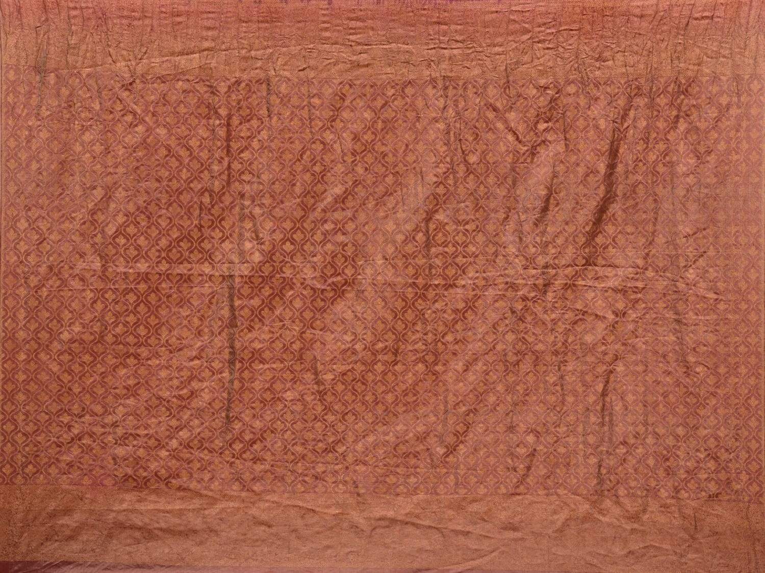 Wine Bandhani Kanchipuram Silk Handloom Saree with Peacock Buta Design bn0296