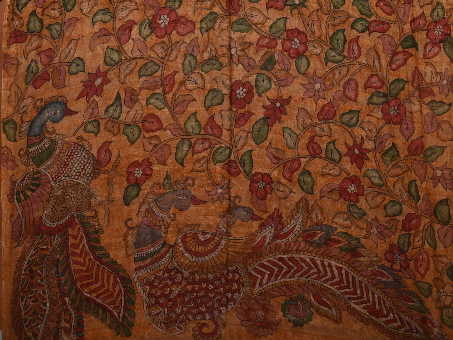 Wine Bandhani Tussar Handloom Saree with Kalamkari Pallu and Blouse Design bn0463
