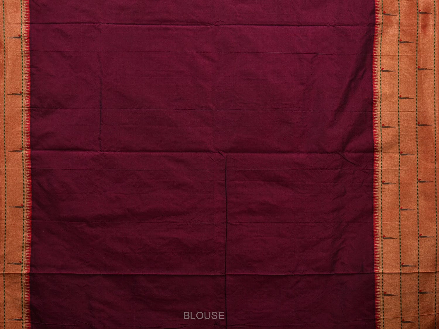 Wine Paithani Silk Handloom Saree with Pallu and Triple Muniya Border Design p0475