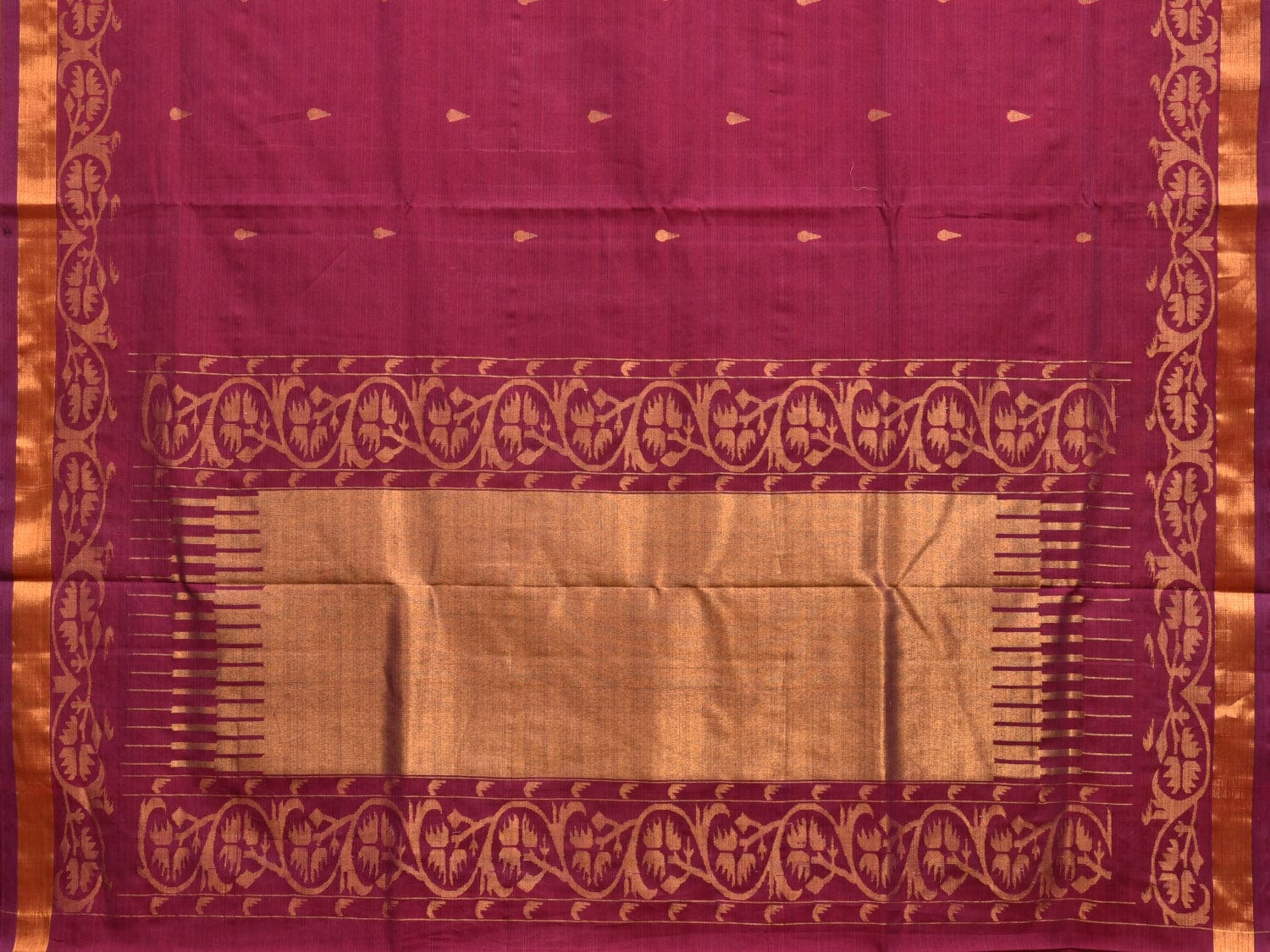 Wine Uppada Cotton Handloom Saree with Border Design u2220