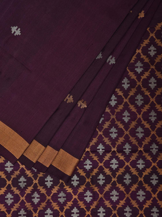 Wine Uppada Silk Handloom Saree with Jamdani Pallu Design u2296