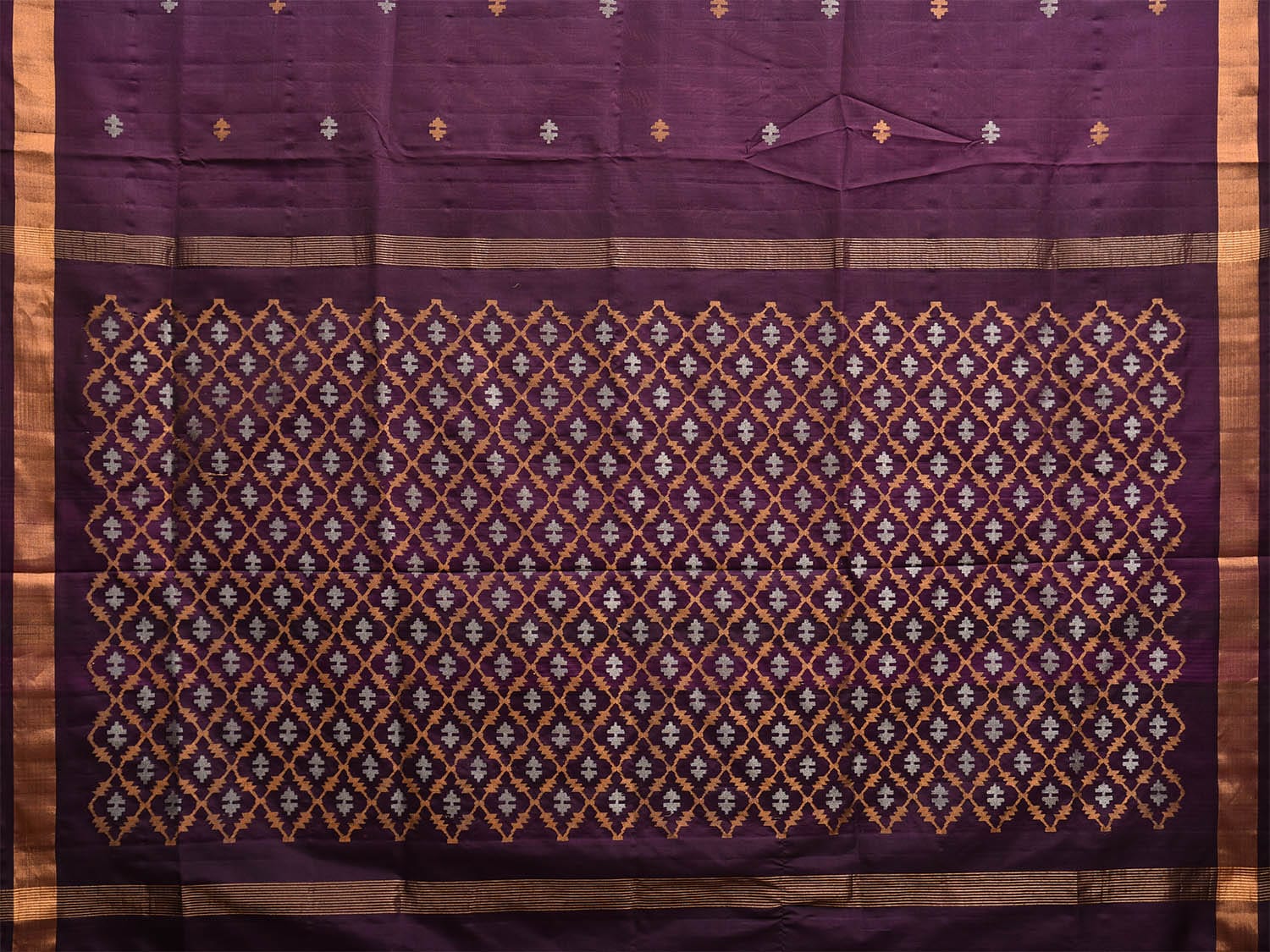 Wine Uppada Silk Handloom Saree with Jamdani Pallu Design u2296