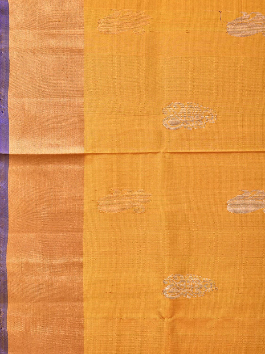 Yellow and Blue Uppada Silk Handloom Saree with Body Buta Design u2025