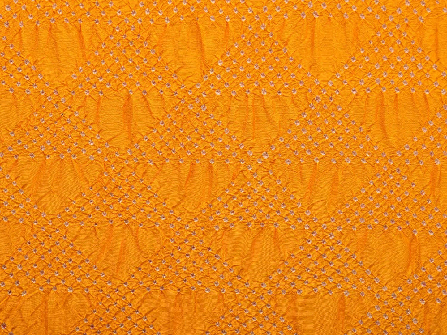 Yellow and Green Bandhani Ikat Silk Handloom Saree with One Side Border Design bn0360