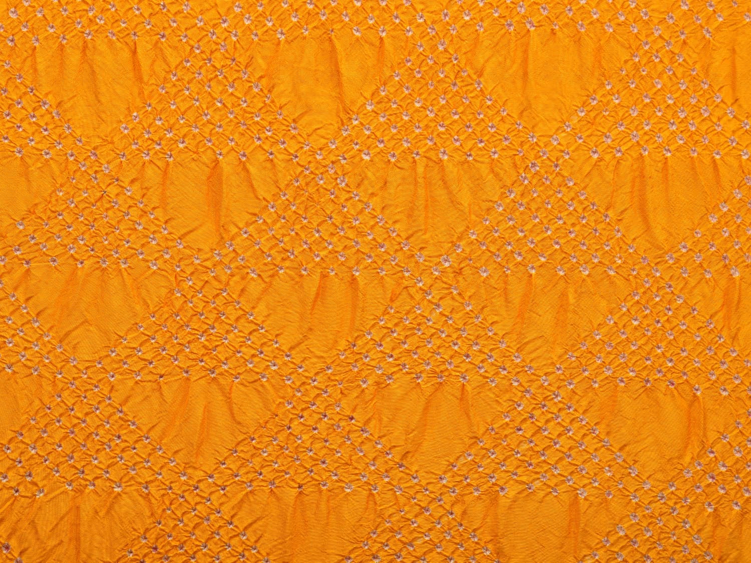 Yellow and Green Bandhani Ikat Silk Handloom Saree with One Side Border Design bn0360