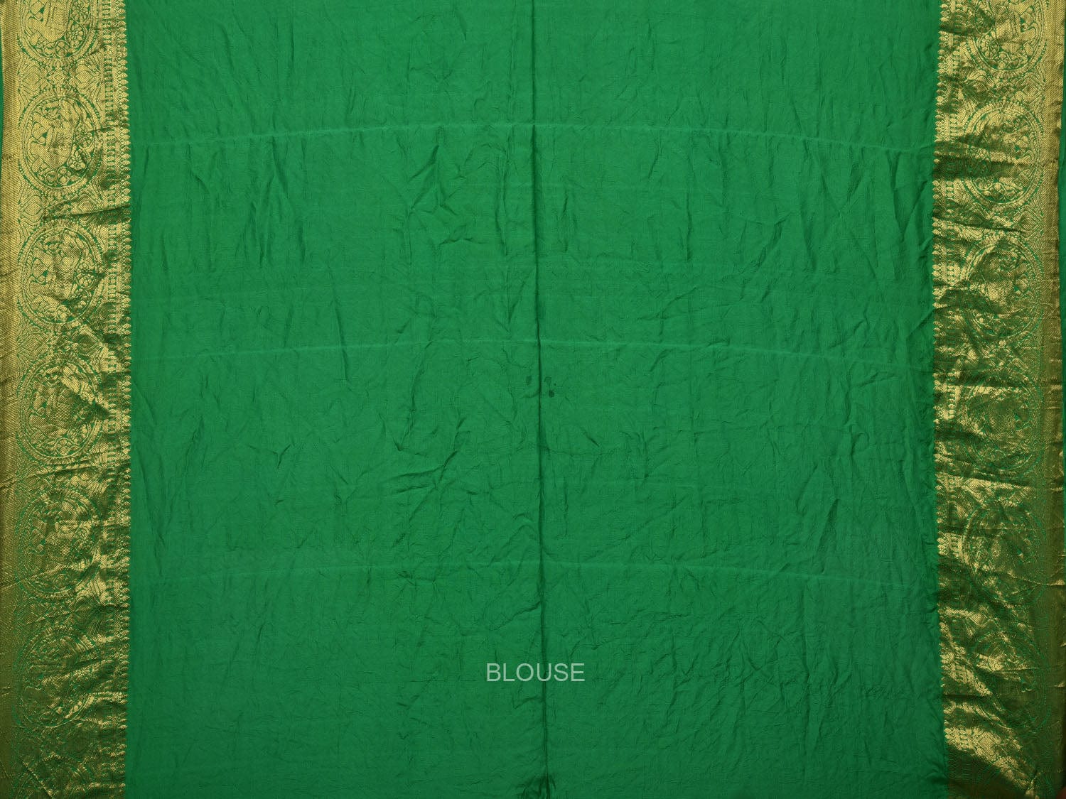 Yellow and Green Bandhani Kanchipuram Silk Handloom Saree with Border Design bn0441