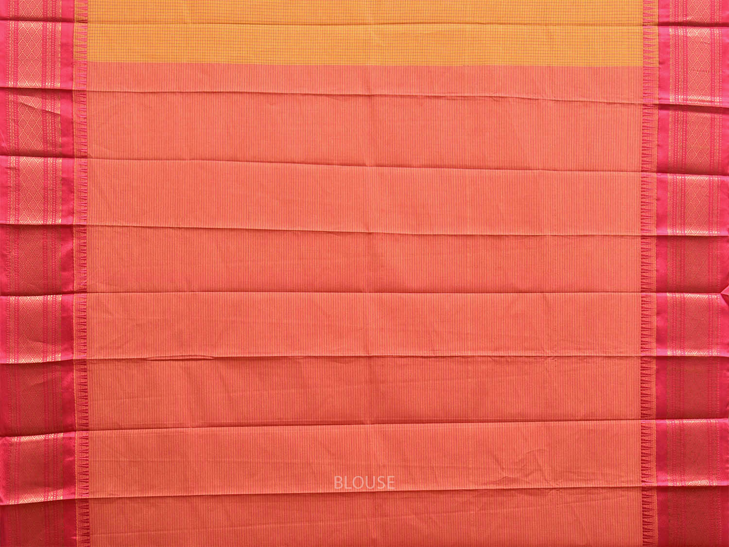 Yellow and Pink Gadwal Cotton Saree with Checks and Pallu Design g0435