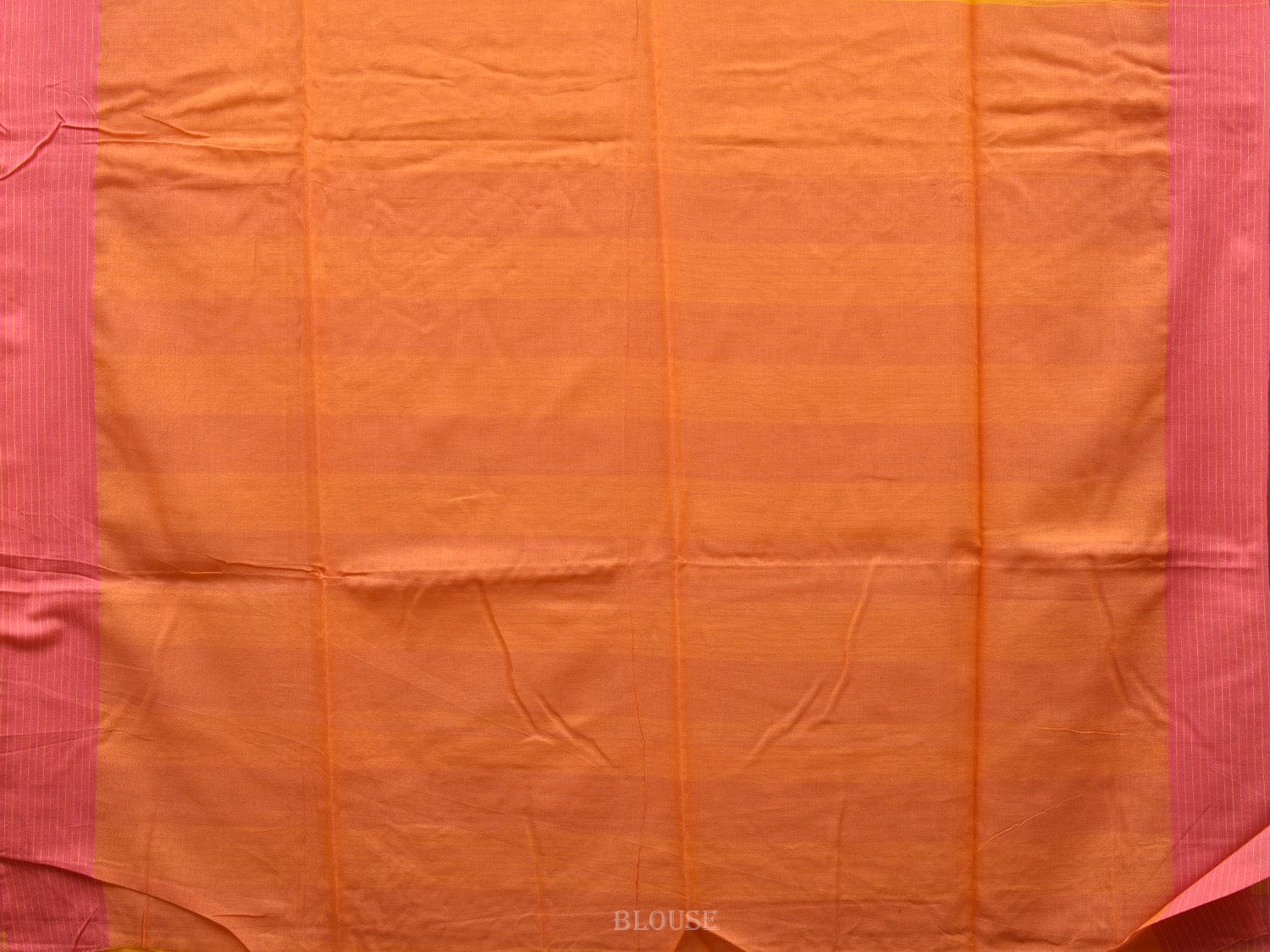 Yellow and Pink Organic Cotton Handloom Saree with Strips Pallu Design o0315