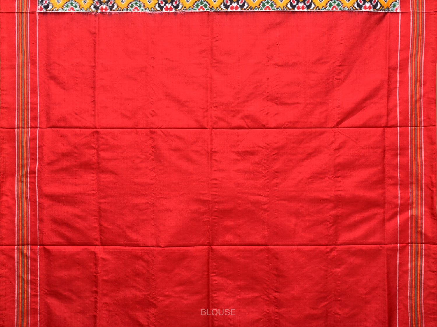 Yellow and Red Pochampally Double Ikat Silk Handloom Saree with All Over Design i0765