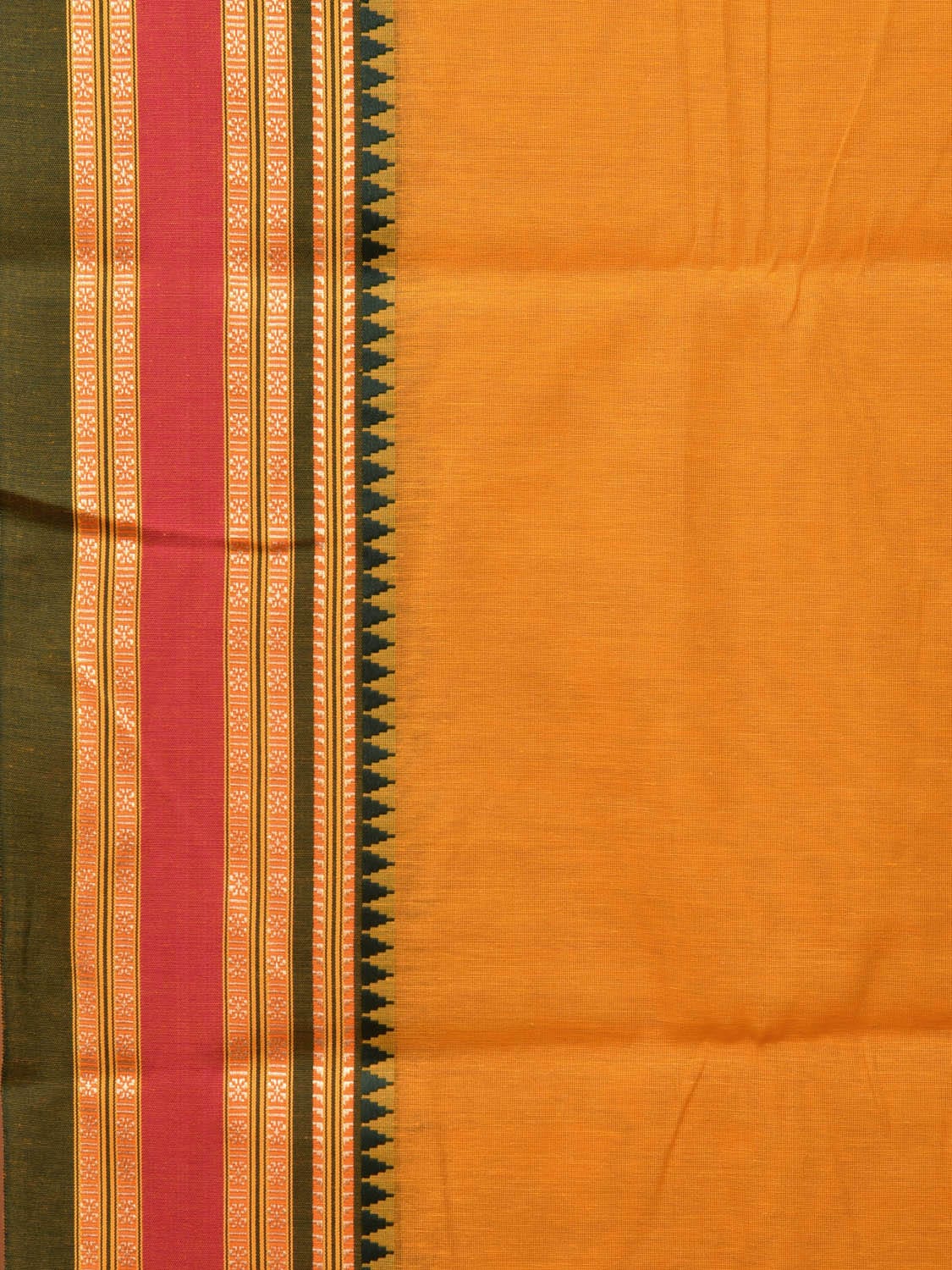 Yellow Bamboo Cotton Plain Saree with Border Design bc0081