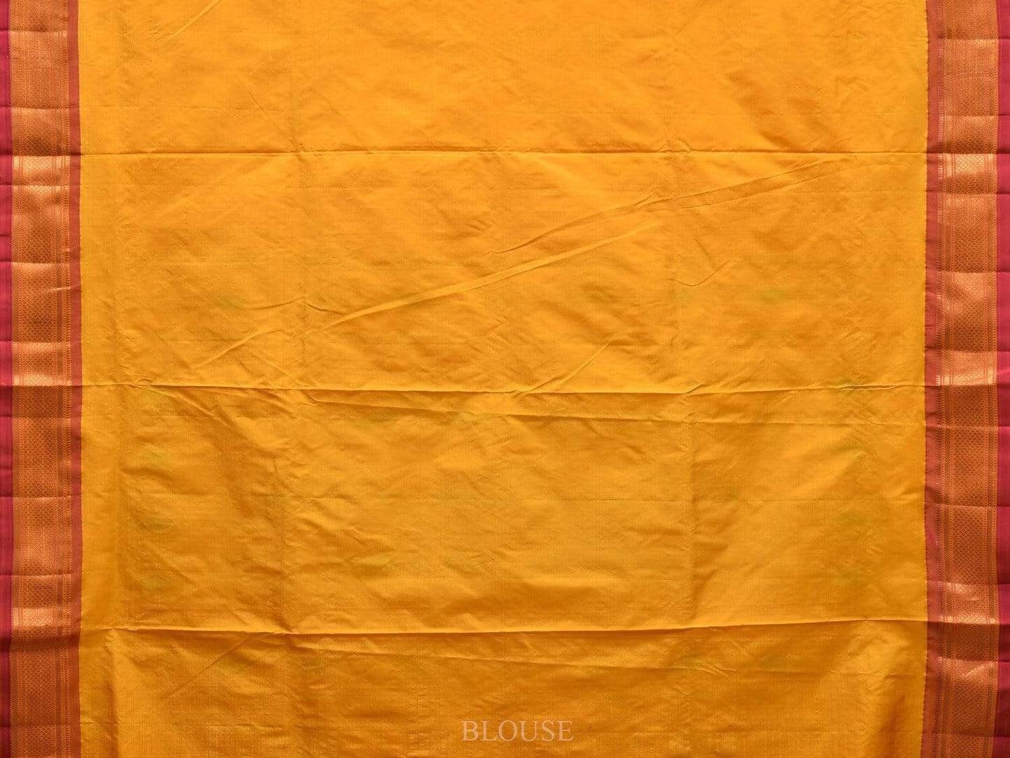 Yellow Paithani Silk Handloom Saree with Double Pallu Design p0407