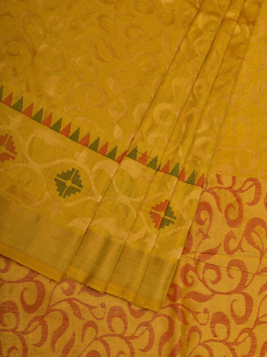 Yellow Uppada Silk Handloom Saree with All Over and Border Design u1909