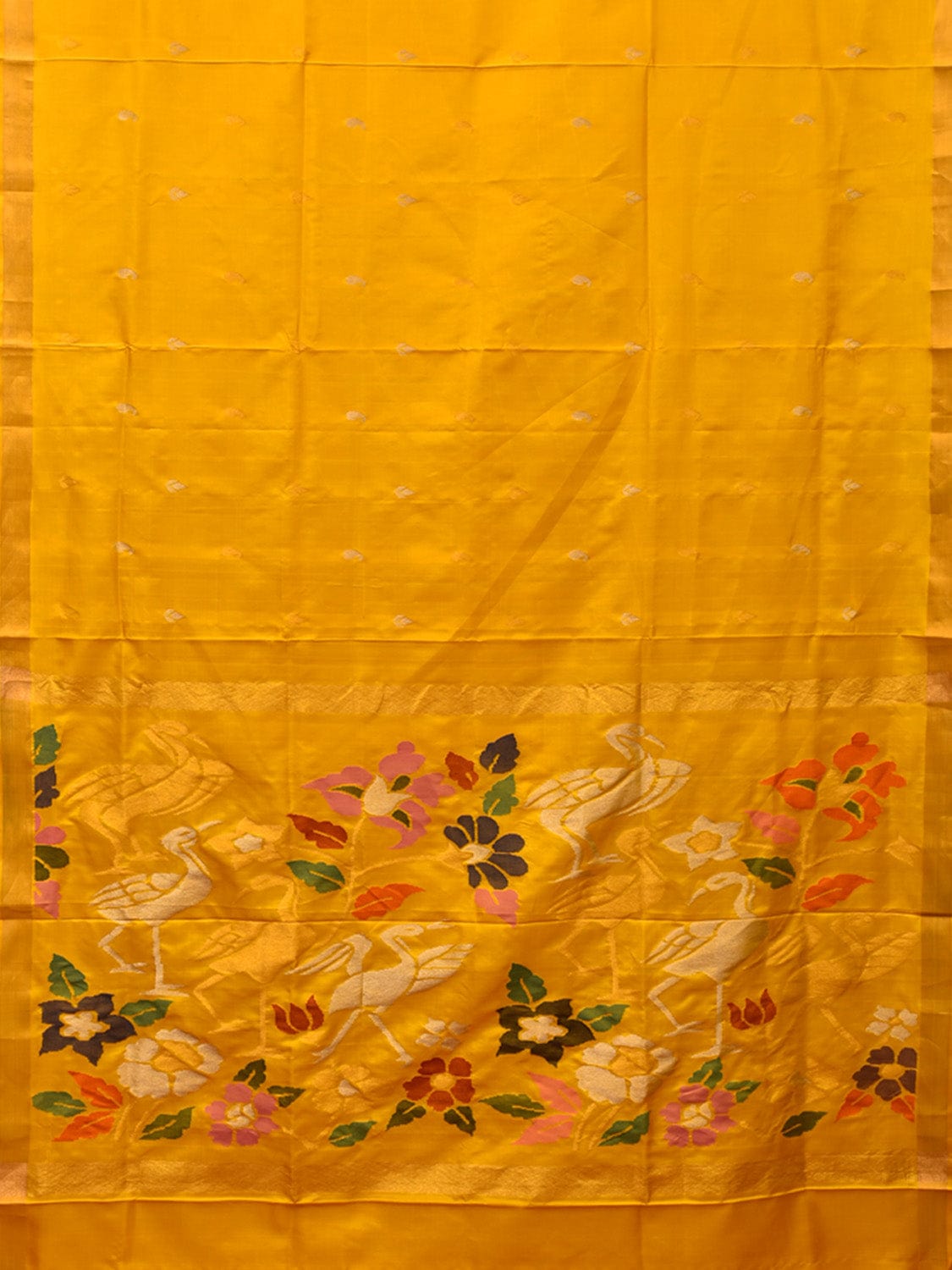 Yellow Uppada Silk Handloom Saree with Bird and Floral Pallu Design u1996
