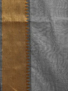 Grey Mangalgiri Cotton Handloom Saree with Strips Design mn0071