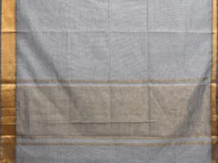 Grey Mangalgiri Cotton Handloom Saree with Strips Design mn0071