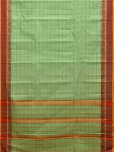 Light Green Narayanpet Cotton Handloom Saree with Elephant Border Design No Blouse np0840