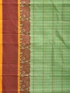 Light Green Narayanpet Cotton Handloom Saree with Elephant Border Design No Blouse np0840