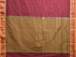 Magenta Bamboo Viscose Silk Saree with Checks Design No Blouse bc0517