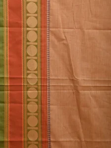 Mustard Kanchipuram 80s Cotton Plain Saree with Rudraksh Border Design No Blouse k0653