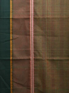 Olive and Green Narayanpet Cotton Handloom Saree with Checks Design No Blouse np0953