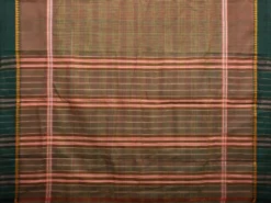 Olive and Green Narayanpet Cotton Handloom Saree with Checks Design No Blouse np0953