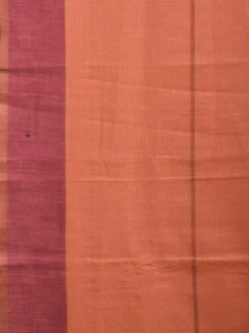 Peach and Purple Kanchipuram Cotton Handloom Saree with Strips Design k0558