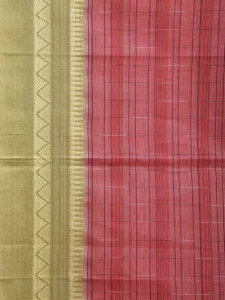 Peach Narayanpet Cotton Handloom Saree with Ganga-Jamuna Border Design No Blouse np0977