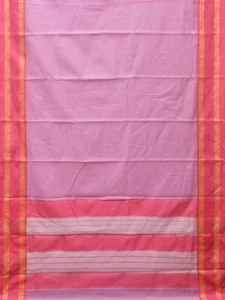 Pink Bamboo Cotton Saree with Small Checks Design No Blouse bc0231